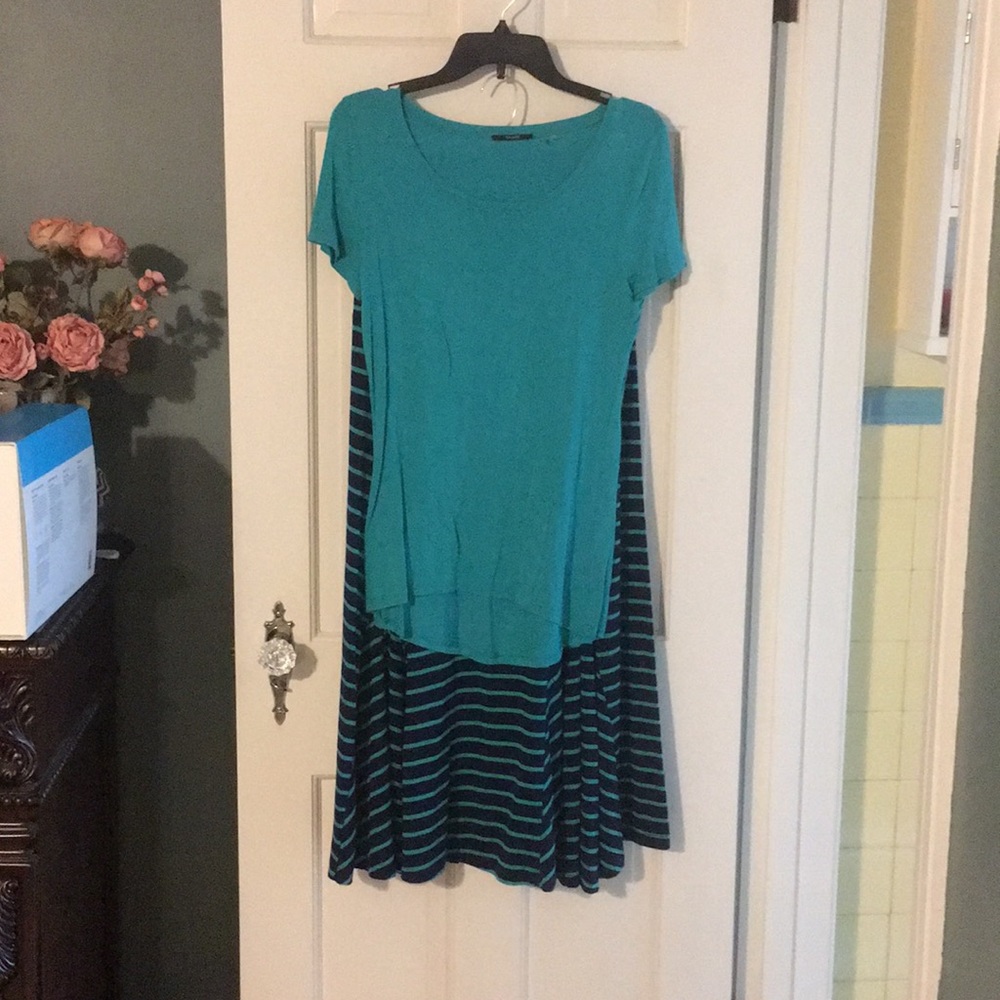 Teal tee with matching maxi skirt